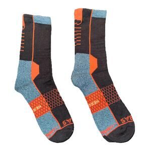 Bombas Men's socks 2 pair Hex Tec Half Calf Black Orange blue 1 Medium 1 Large